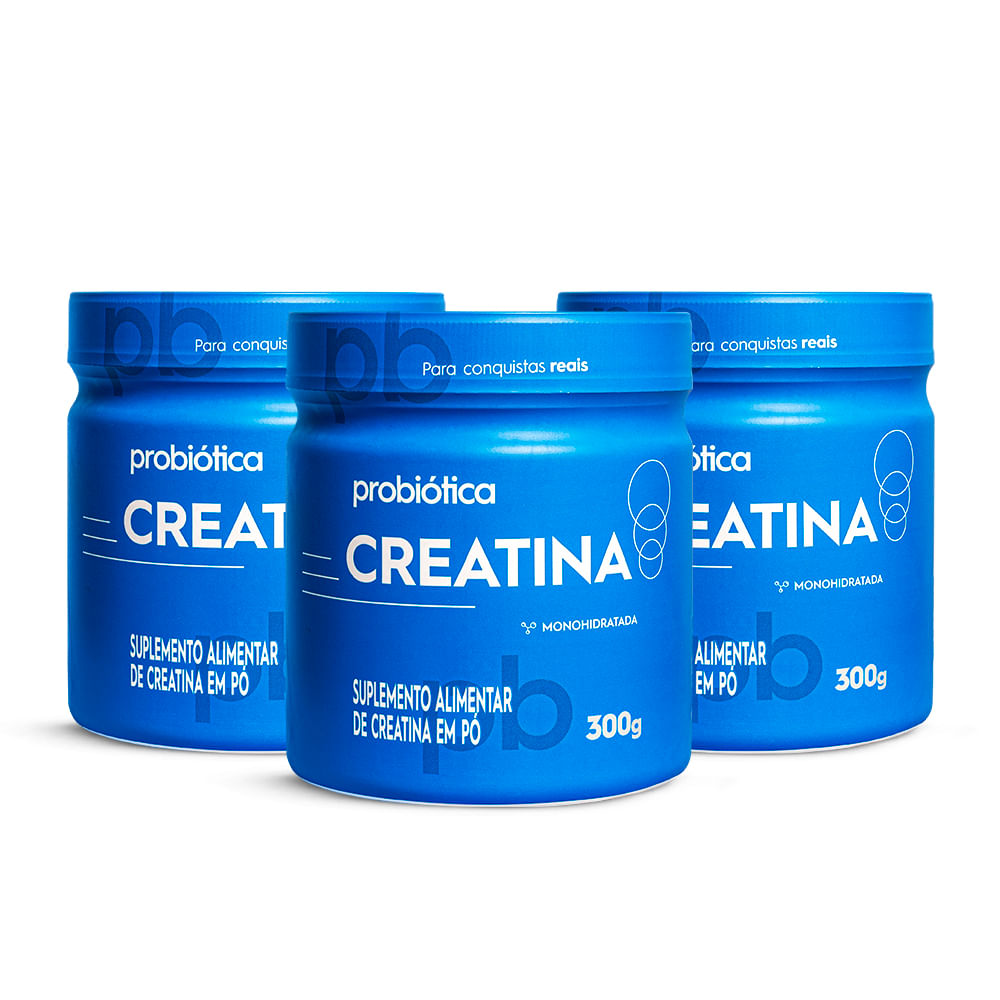 Kit 3x Creatina Monohidratada Pura 300g (Total 900g) em Pó